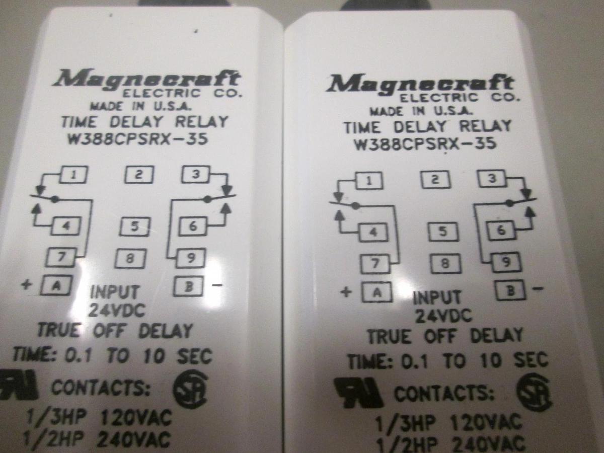 Used Magnecraft, Electric Relay W388CPSRX-35, 24 VDC, Used, Lot of 2