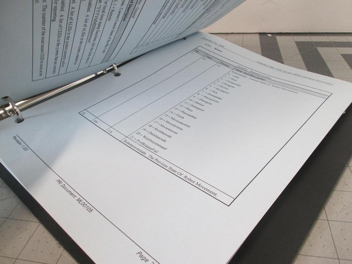 Used PRI Automation, PRI-7700 GEM Interface Document REV 1.03, Used