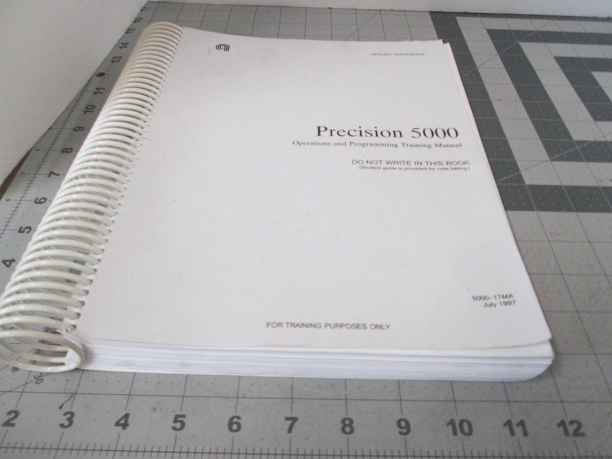 Used AMAT, Precision 5000, Operations and Programming Training Manual, Used