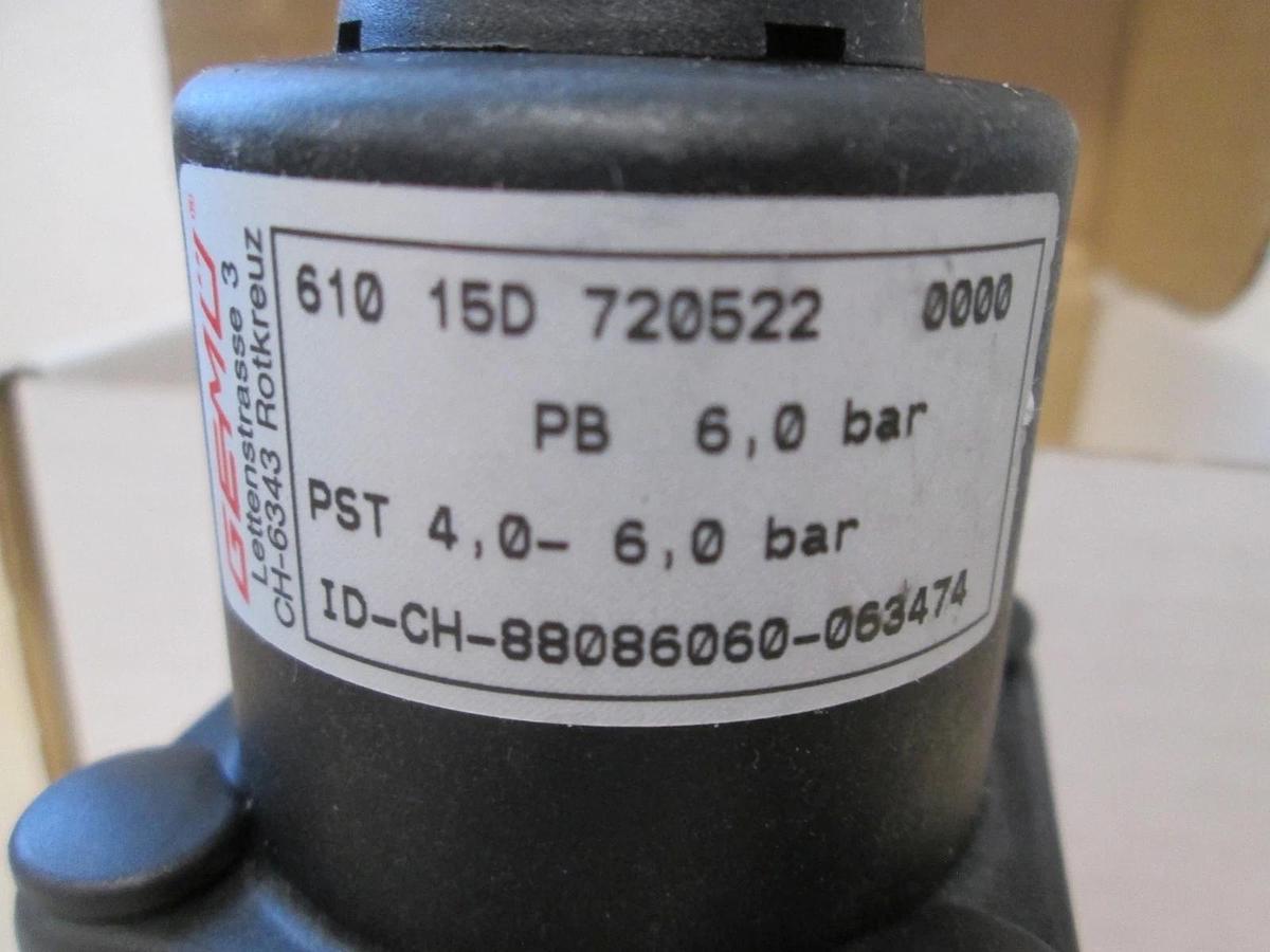GEMU, ID-CH-88086060, Pneumatic N.O Diaphragm Valve, PST 4-6 Bar, New