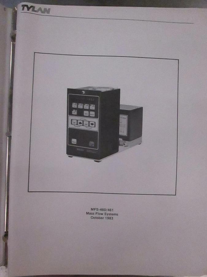 Used Tylan MFS-460/461 Mass Flow System Instruction Manual, Used