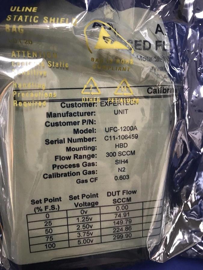 Used Unit UFC-1200A Mass Flow Controller, SIH4, 300 SCCM Refurbished