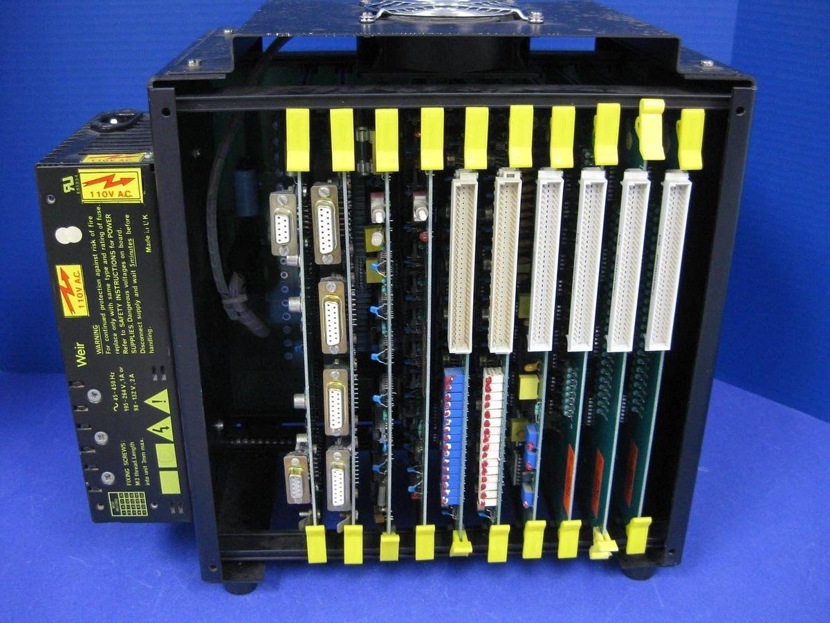 Used Semy Engineering MYPRO Card Cage w/ 10 Boards + MYP 820800A Front Board, Used
