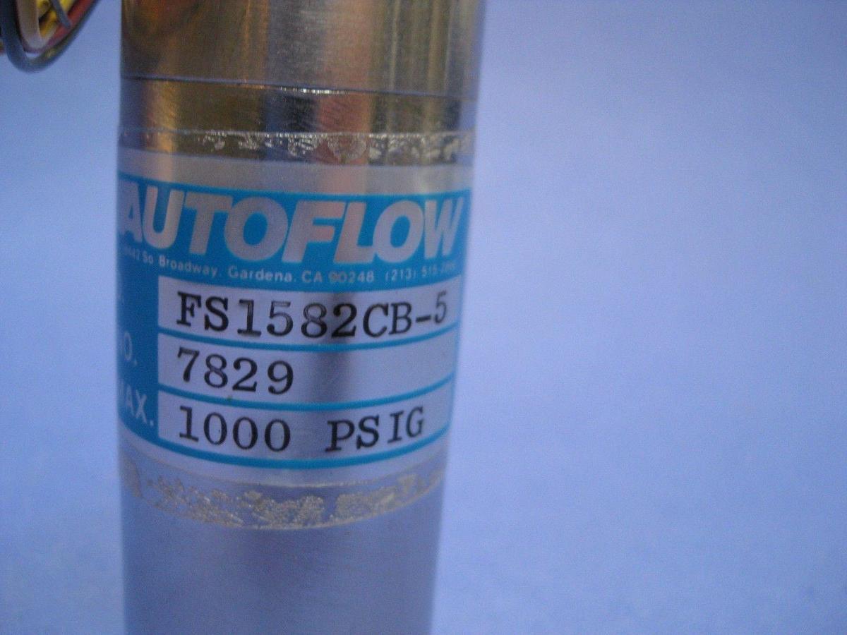 Used Autoflow FS1582CB-5 Flow Switch for High Flow Liquid, Buna-N Seal, Used