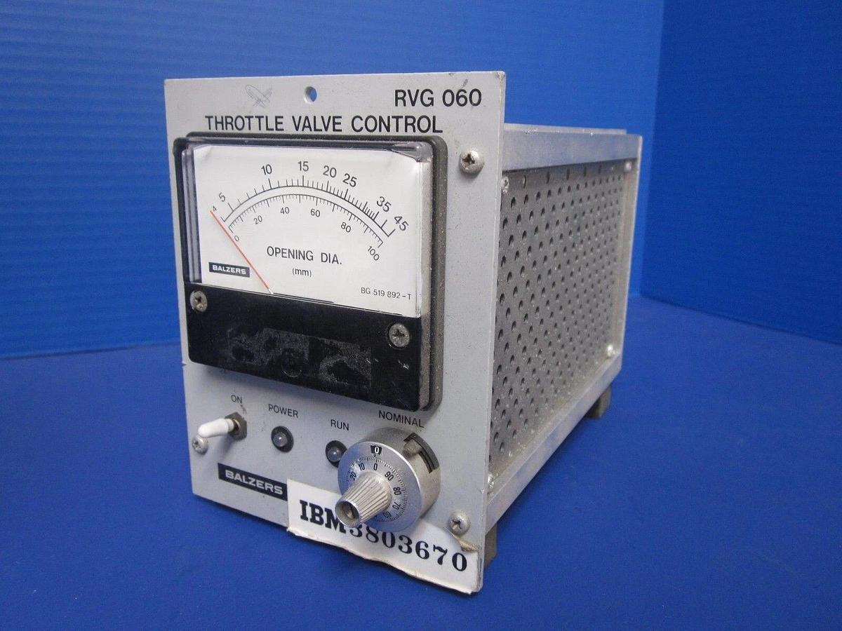 Used Balzers RVG 060 Throttle Valve Control BGM 46, Used
