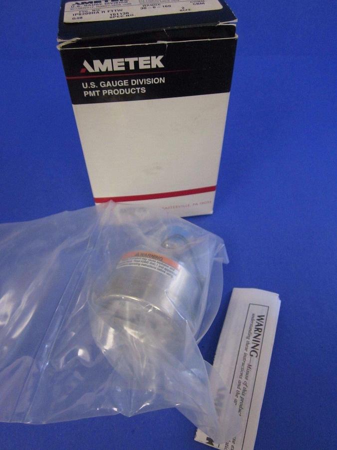 Used Ametek IPS200HA 30-0-100 Cleanroom Gauge ansd Switch, 1/4" MVCR Center Mount