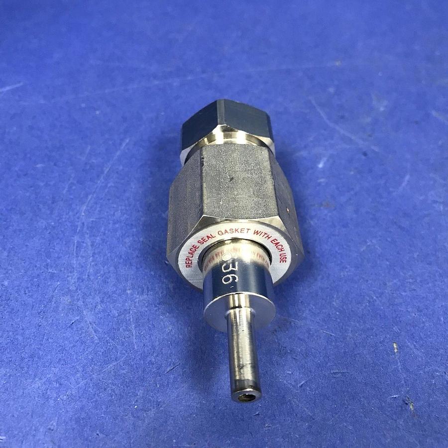 Used CGA 636 Cylinder Inlet Connection w/ CGA 632-642 Nut, Used