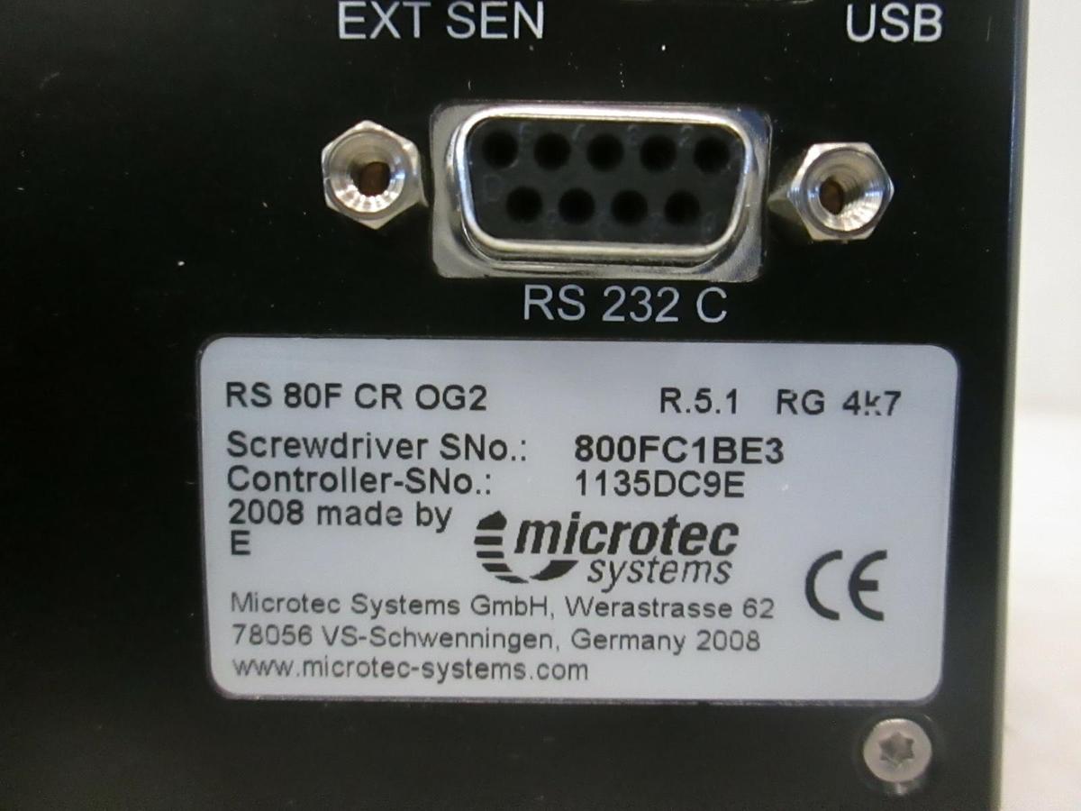 Used Microtec Systems RS 80F, Torque Screwdriver Controller, Used