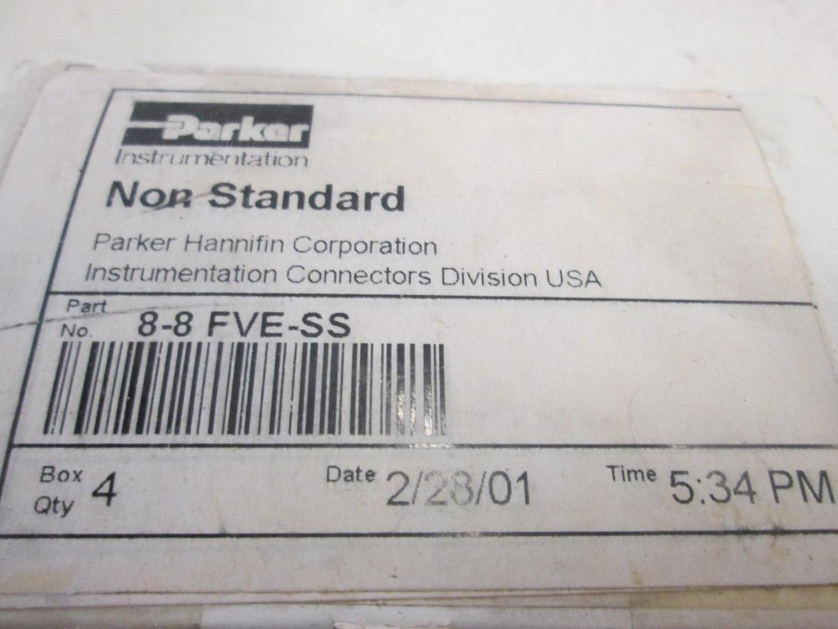 Used Parker, 8-8 FVE-SS, 45 Degree Elbow Fitting, Box of 4, New