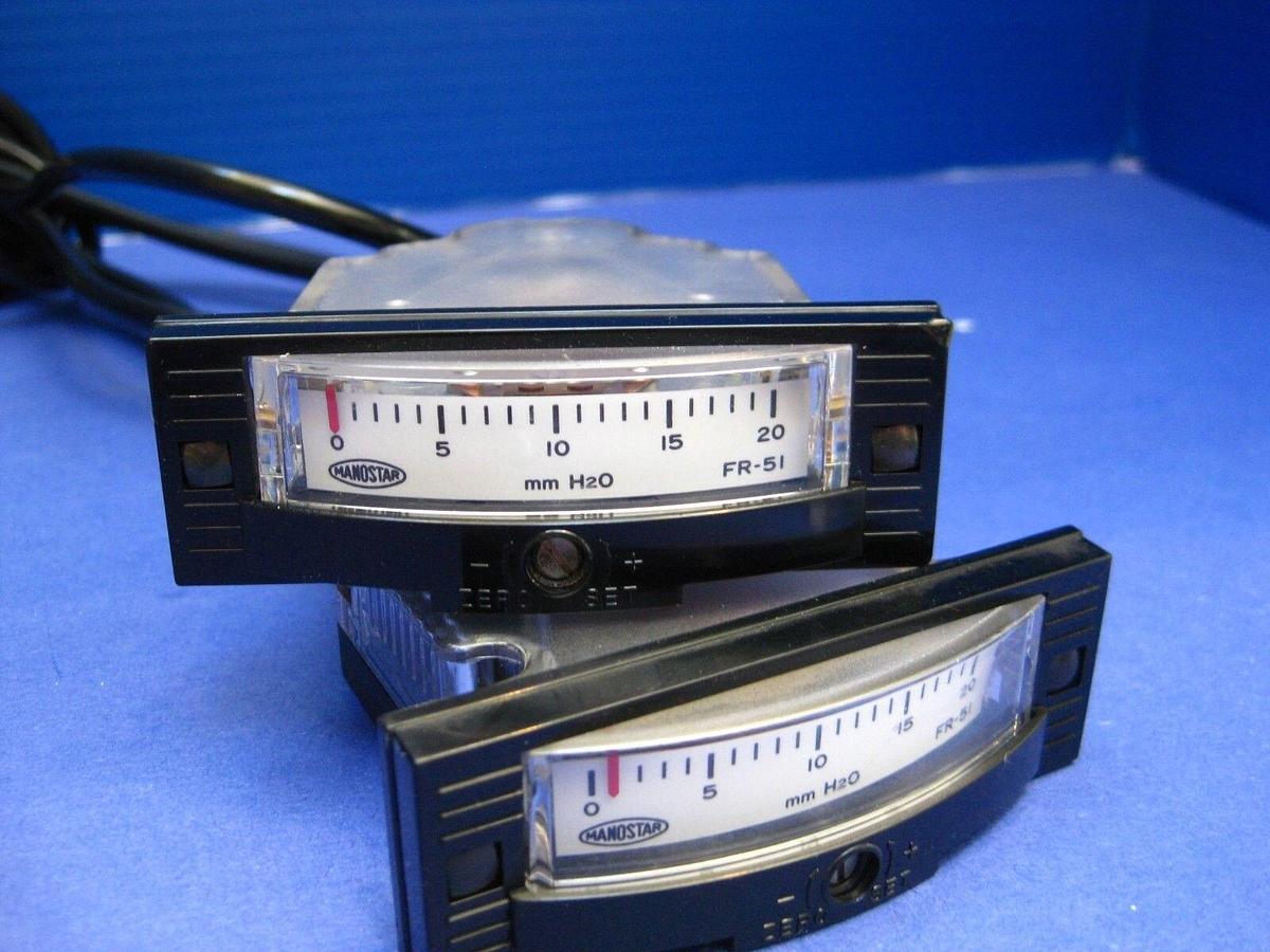 Used Manostar Gauge FR51, 0-20 mmH2O, Lot of 2, Used
