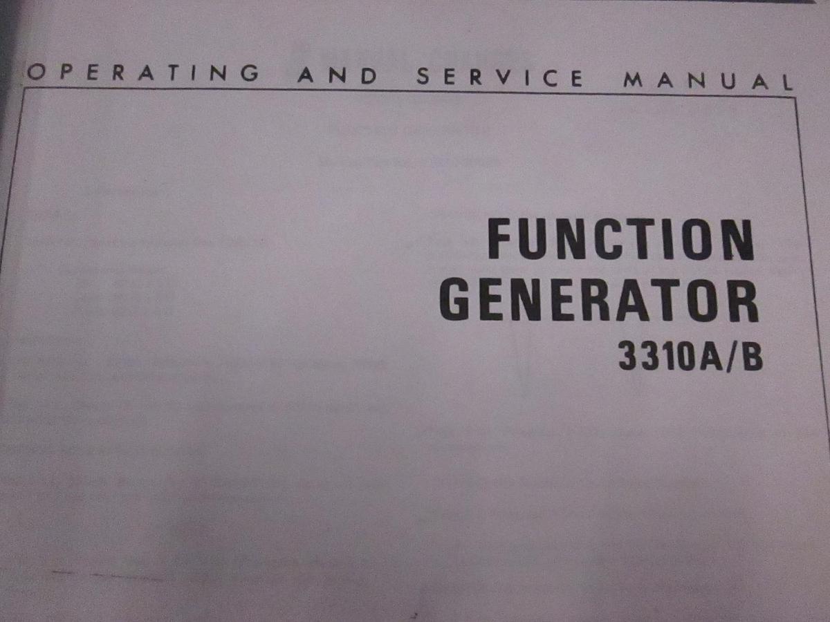 Used HP 3310A/B Function Generator, Operating and Service Manual, Used