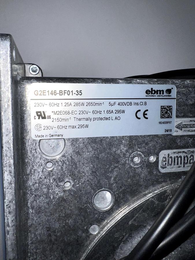 Used EBM-PAPST AC Blower Centrifugal G2E146-BF01-35 182400BF6T