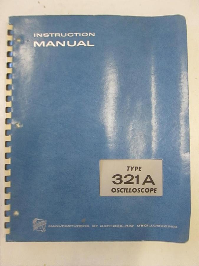 Used Tectronix Type 321A Oscilloscope Instruction Manual, Used