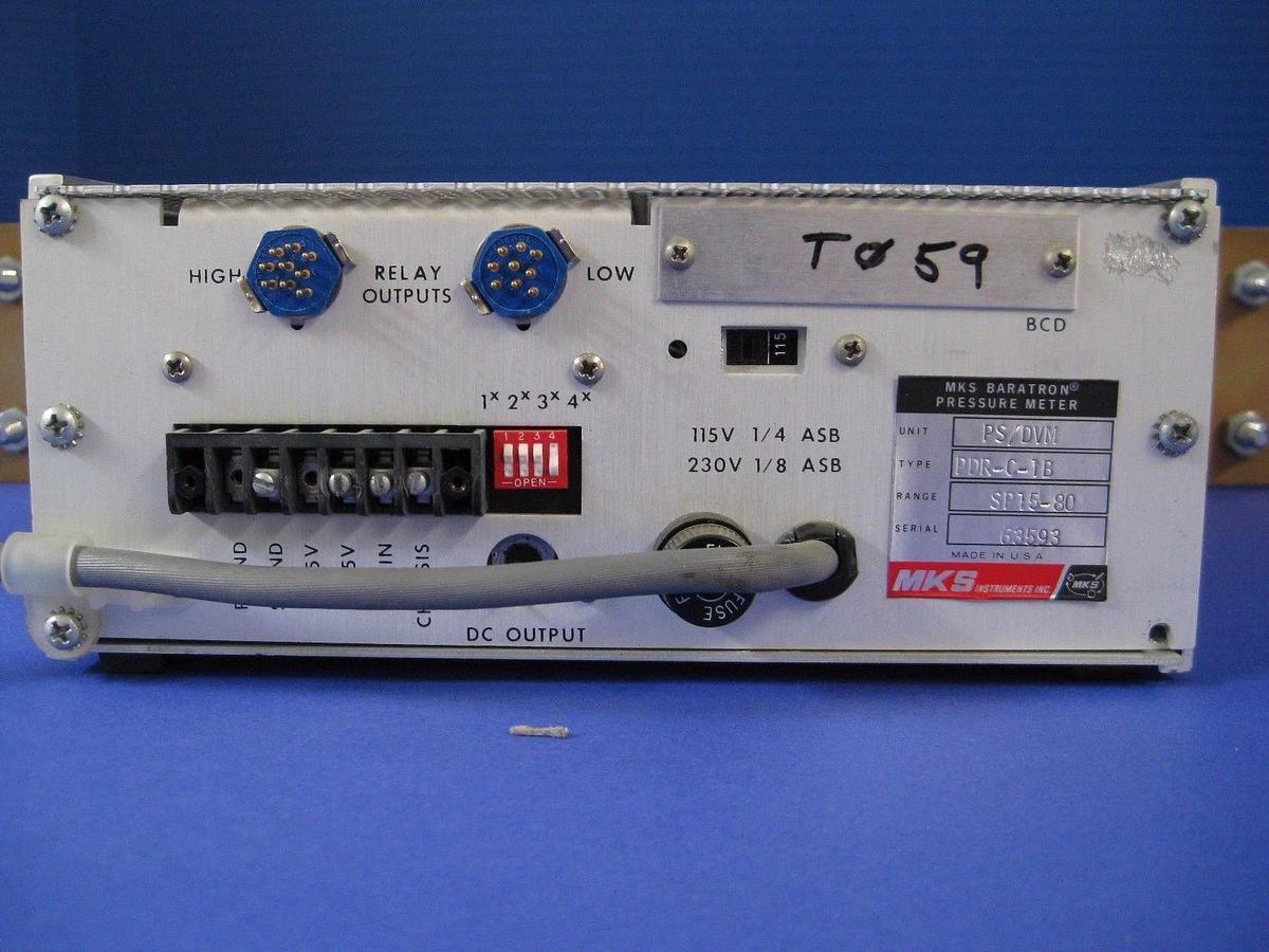 Used MKS Baratron Pressure Meter PS/DVM Unit, Type PDR-C-1B, Used