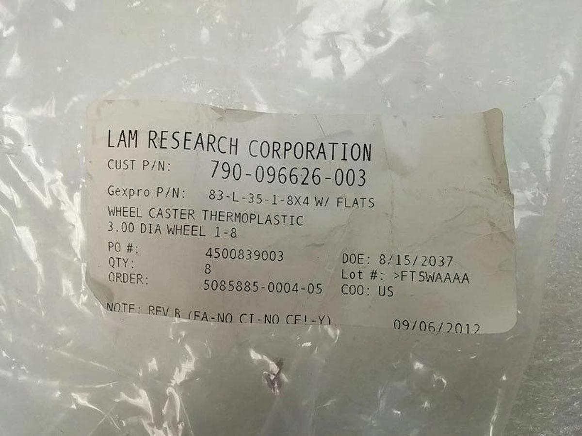 Used LAM Research 790-096626-003 Gexpro Thermoplastic Wheel Caster 3"diam, New