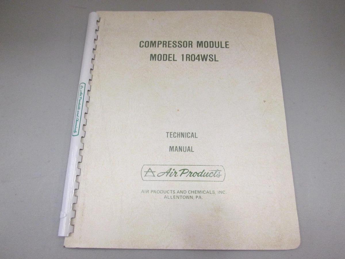 Used Air Products, 254775A, Compressor Module 1R04WSL Technical Manual, Used