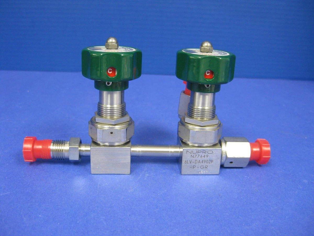Used Nupro 6LV-DA490-P-GR, Shutoff Valve Assembly, 2 Station, 3 Ports, Used