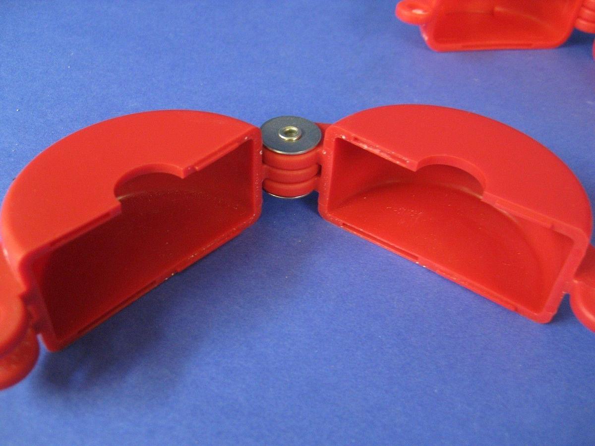 Used North V-Safe Red Wheel Valve Lockout, 1/2", 1" and 1-1/2" Bore, Lot of 8 Used