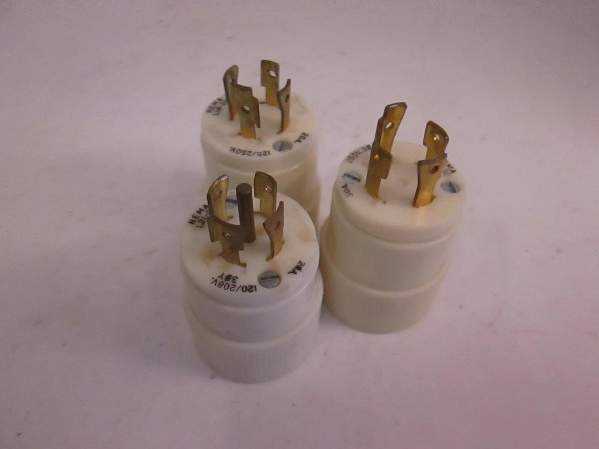 Used Nema Locking Plugs Lot of 3, Used