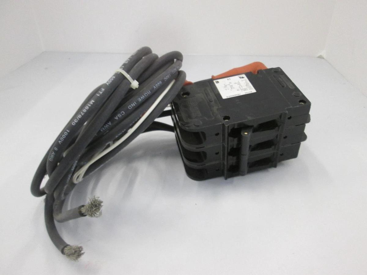 Used Heinemann, CD3-A3A3A6-AB, Circuit Breaker w/ Cable, 3 Pole, 50-50-100A, Used