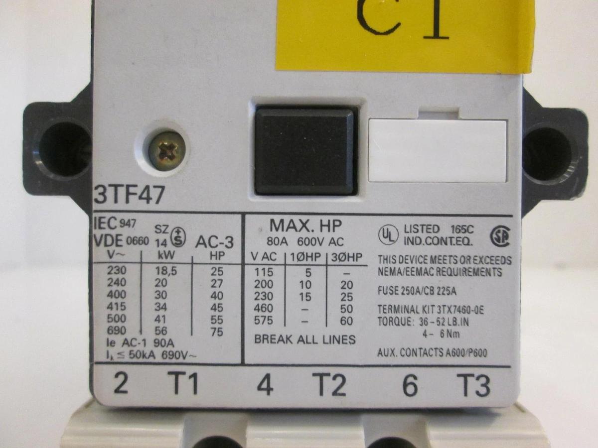 Used Siemens 3TF47 Magnetic Contactor