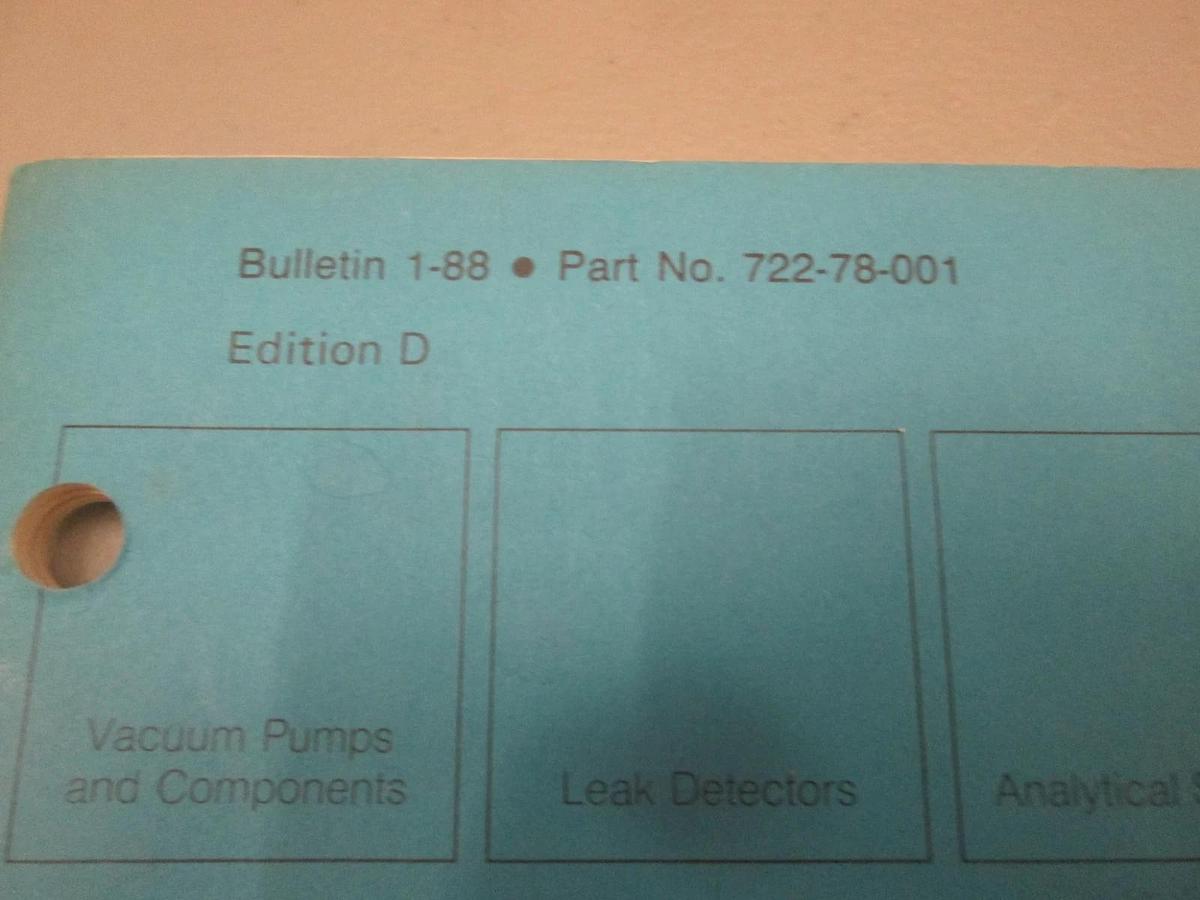 Used Leybold-Heraeus, Operation and Maintence Manual for TRIVAC Rotary Pumps, Used