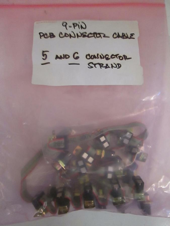 Used AMP 9 Pin PCB Connector Cable, 5 and 6 Strands, Lot of 2