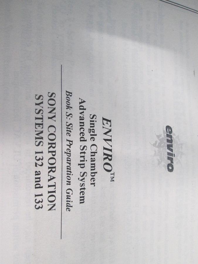 Used Ulvac, Enviro Single Chamber Advanced Strip System Preparation Guide, Used