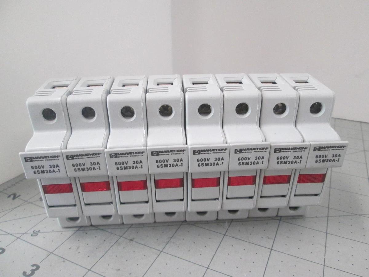 Marathon, 6SM30A-I, Midget Fuse Holder, 600V, Used, Lot of 4