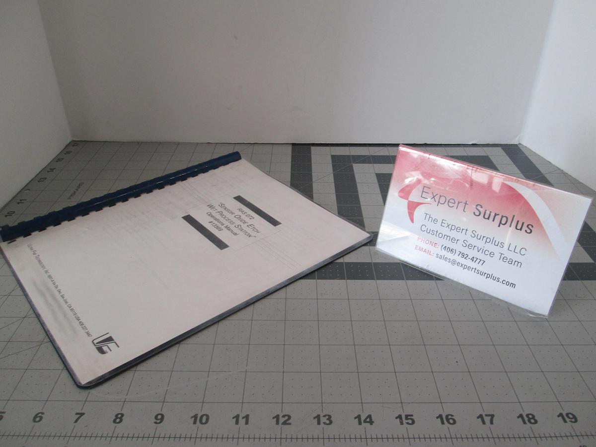 Used Ultra Fab Tech, RAS 072, Sensor Oxide Etch Wet Process Station, Operations Manual, 13569, Used