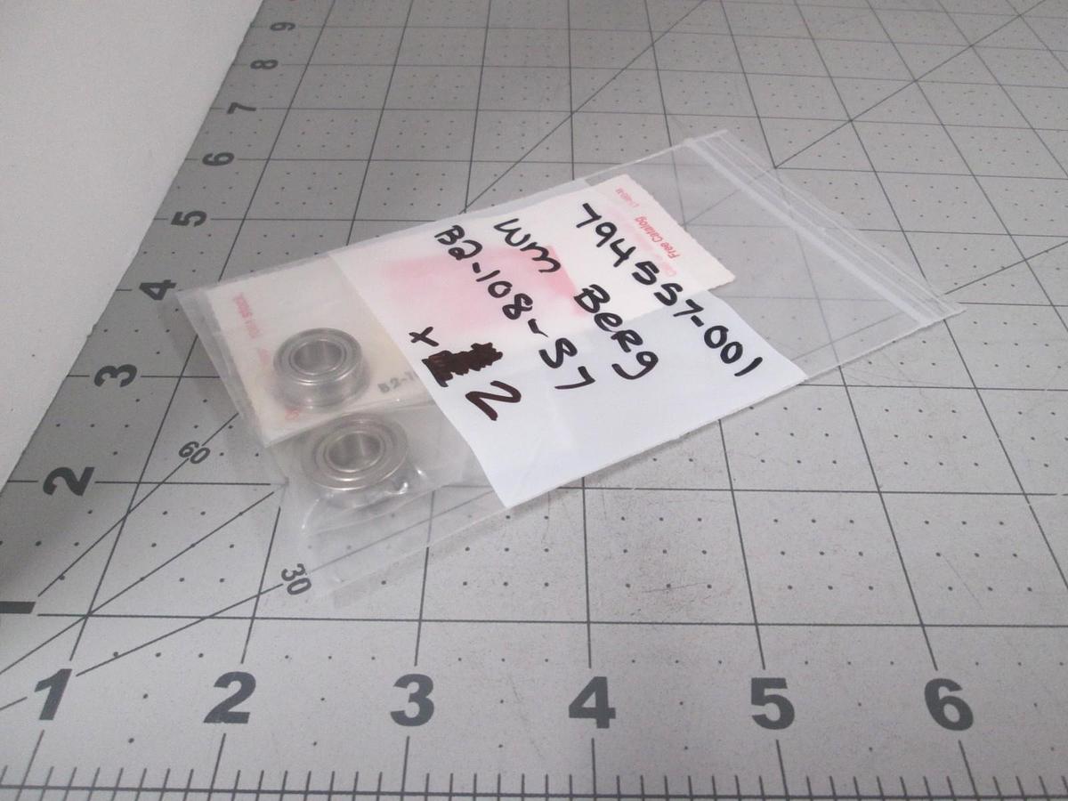 Used WM Berg, B2-1Q8-S7, Ball Bearing, 16mm OD 8mm ID, Single Row, New, Lot of 2