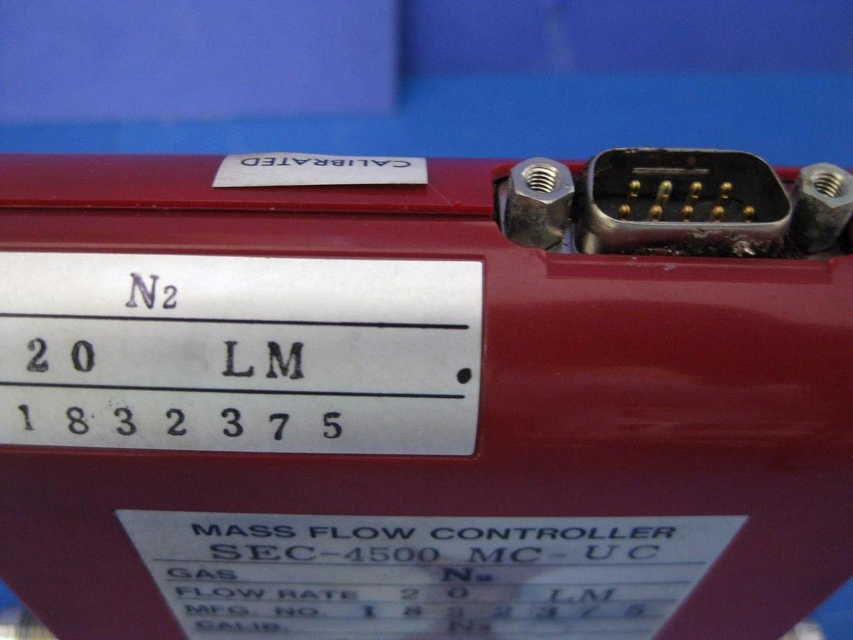 Used Stec SEC-4500 Mass Flow Controller, 1/4" VCR, N2, 20 LM, Used