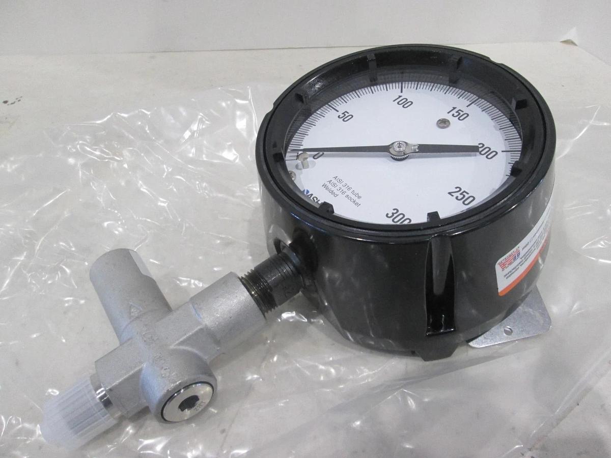 Ashcroft, Duragauge, 4-1/2", 0-300 PSI, Silicone Fill, New