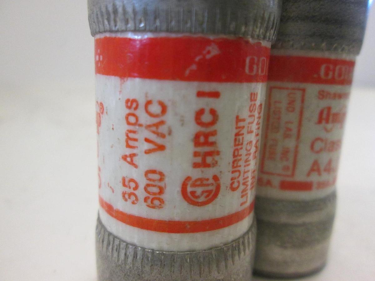 Used Gould, Amp-Trap Fuse Class J A4J35, 35A, 600VAC, Used, Lot of 2