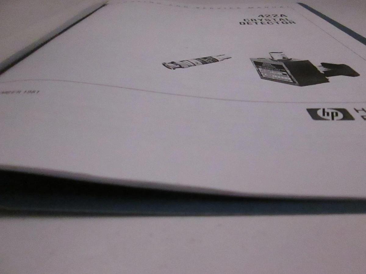 Used HP 422A Crystal Detector Operating and Service Manual, Used