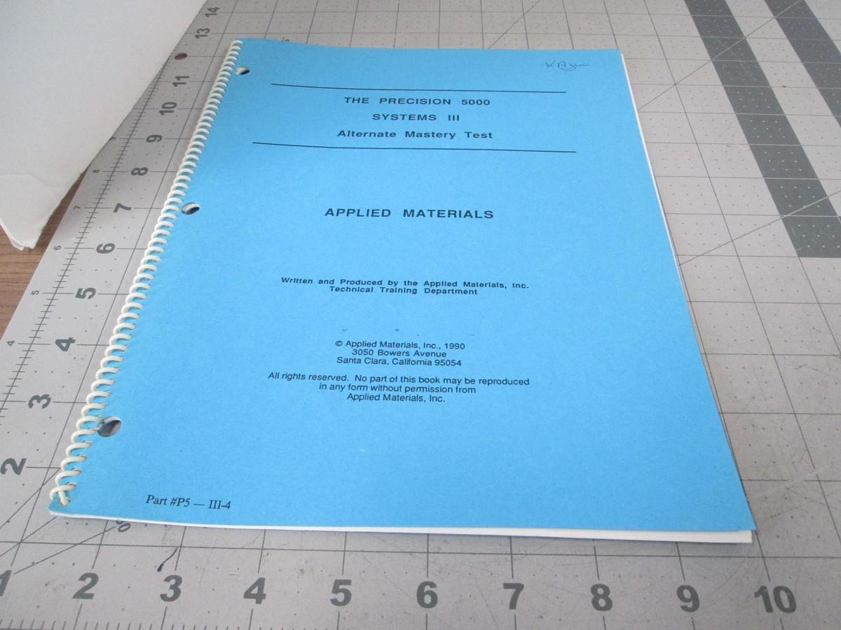 Used AMAT, Precision 5000, Systems III Alternate Mastery Test, Used