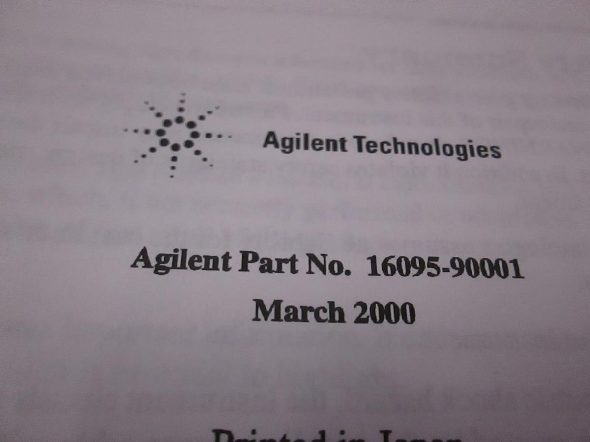 Used Agilent 16095A Probe Fixture Operating Note, Used