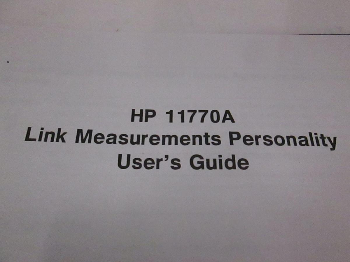 Used HP 11770A Link Measurements Personality User's Guide, Used
