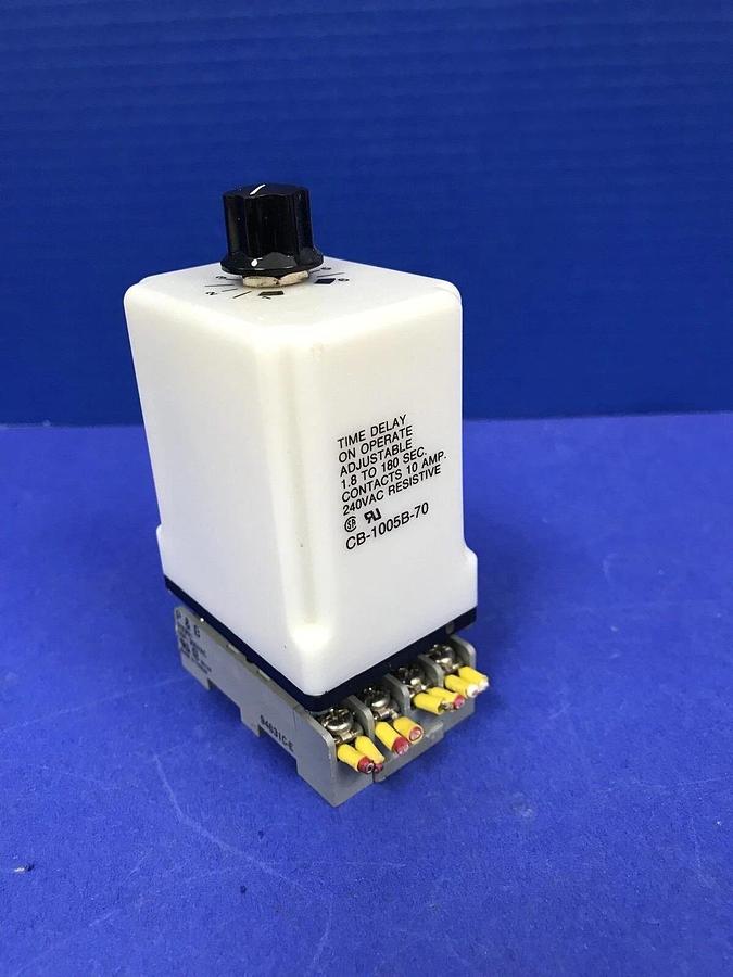 Used Potter & Brumfield CB-1005B-70 Time Delay Relay, 1.8-180 Sec, Used