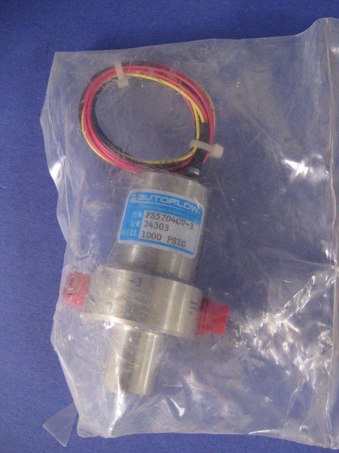 Used Autoflow FS5704CV-3 Adjustable Flow Switch for High Flow Liquid, Viton Seal, NEW