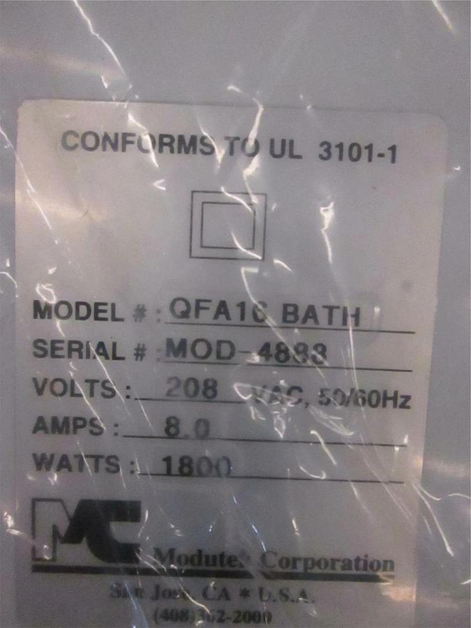 Modutec Corp. QFA1C BATH, Conforms To UL 3101-1, 8 Amps, 208 VAC, 50/60Hz, New