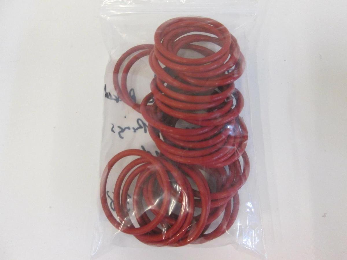 Used Pacific Rubber, 2280171, Silicone Baked Red 222S70, O-Ring Lot of 38
