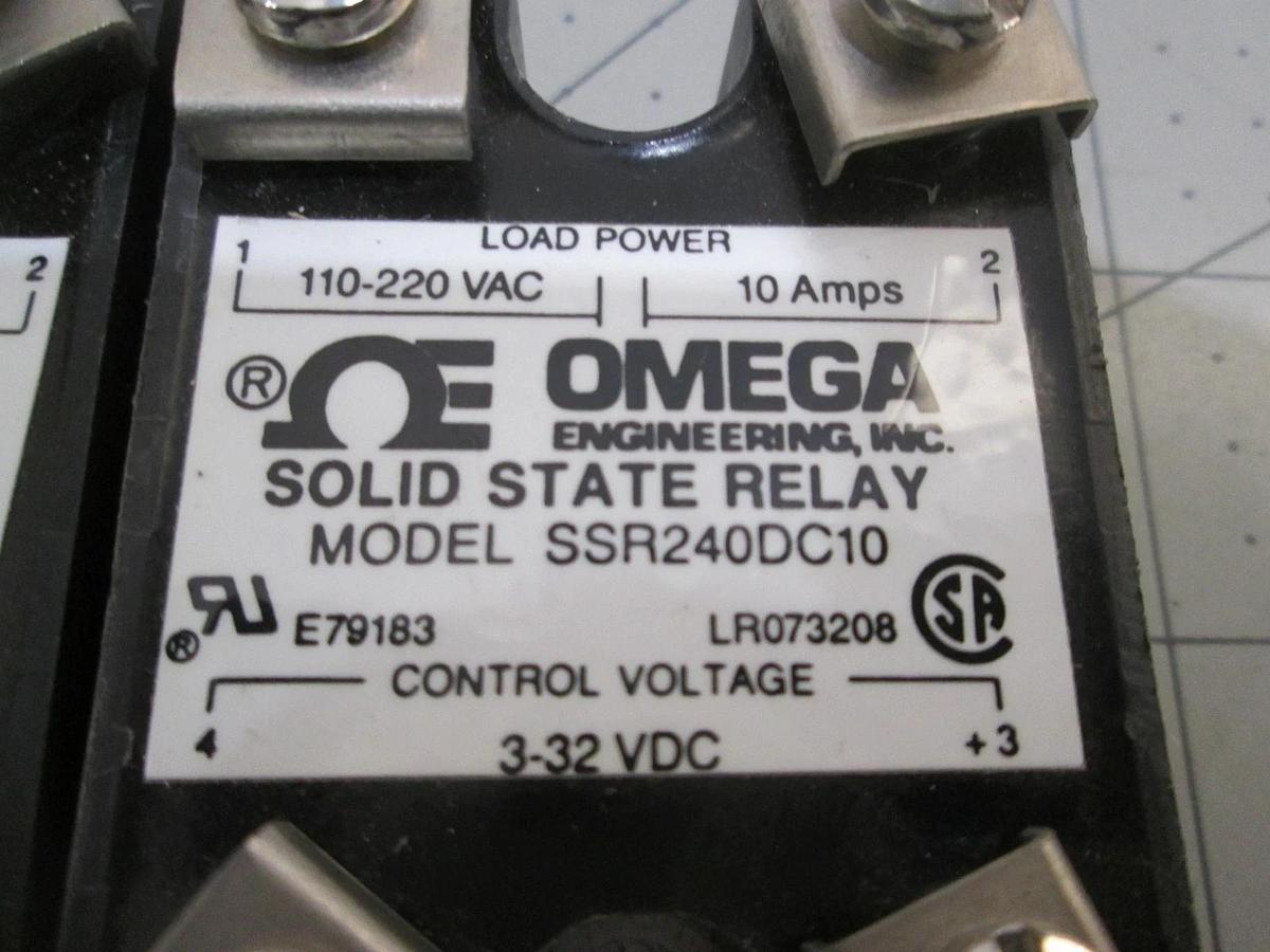Used Omega, Model SSR240DC10, Solid State Relay, Used, Lot of 2