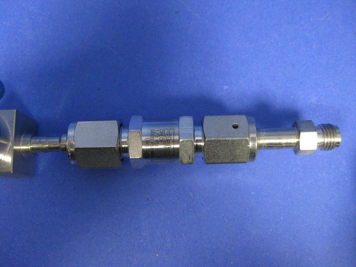 Used Semi-gas Manual Shut Off Flow Valve Assy w/ Parker Line Check Valve, Used