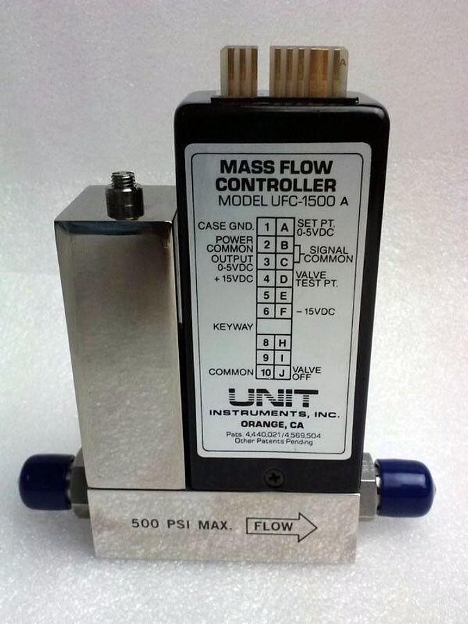 Used Unit UFC-1500A, Mass Flow Controller, Gas- (CH3 O)3B, Range- 25 SCCM, 1/4" M I/O