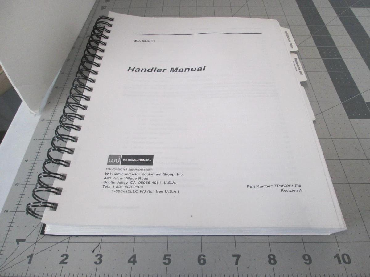 Used Watkins Johnson, Handler Manual, WJ-996-11, Used