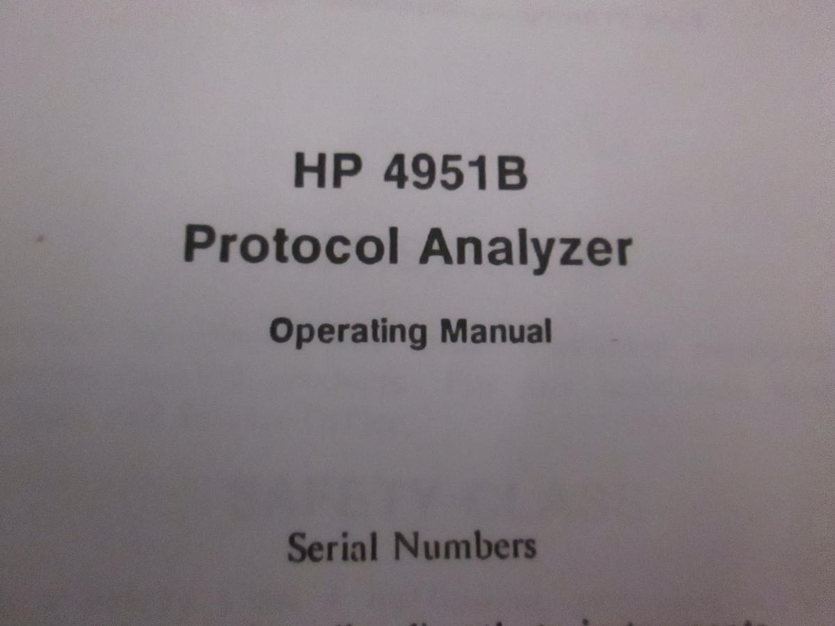 Used HP 4951B Protocol Analyzer Operating Manual, Used