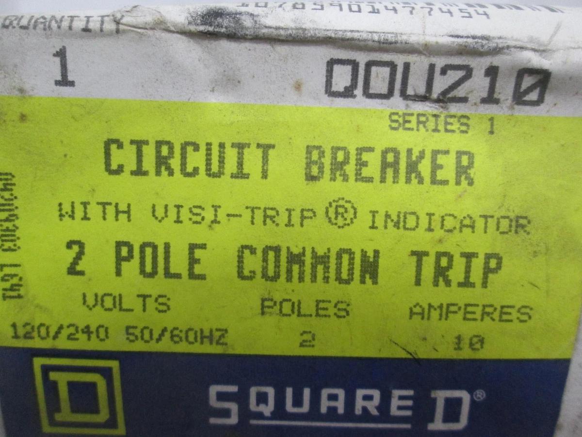Square D, QOU210, 2 Pole, 10A, Circuit Breaker, New