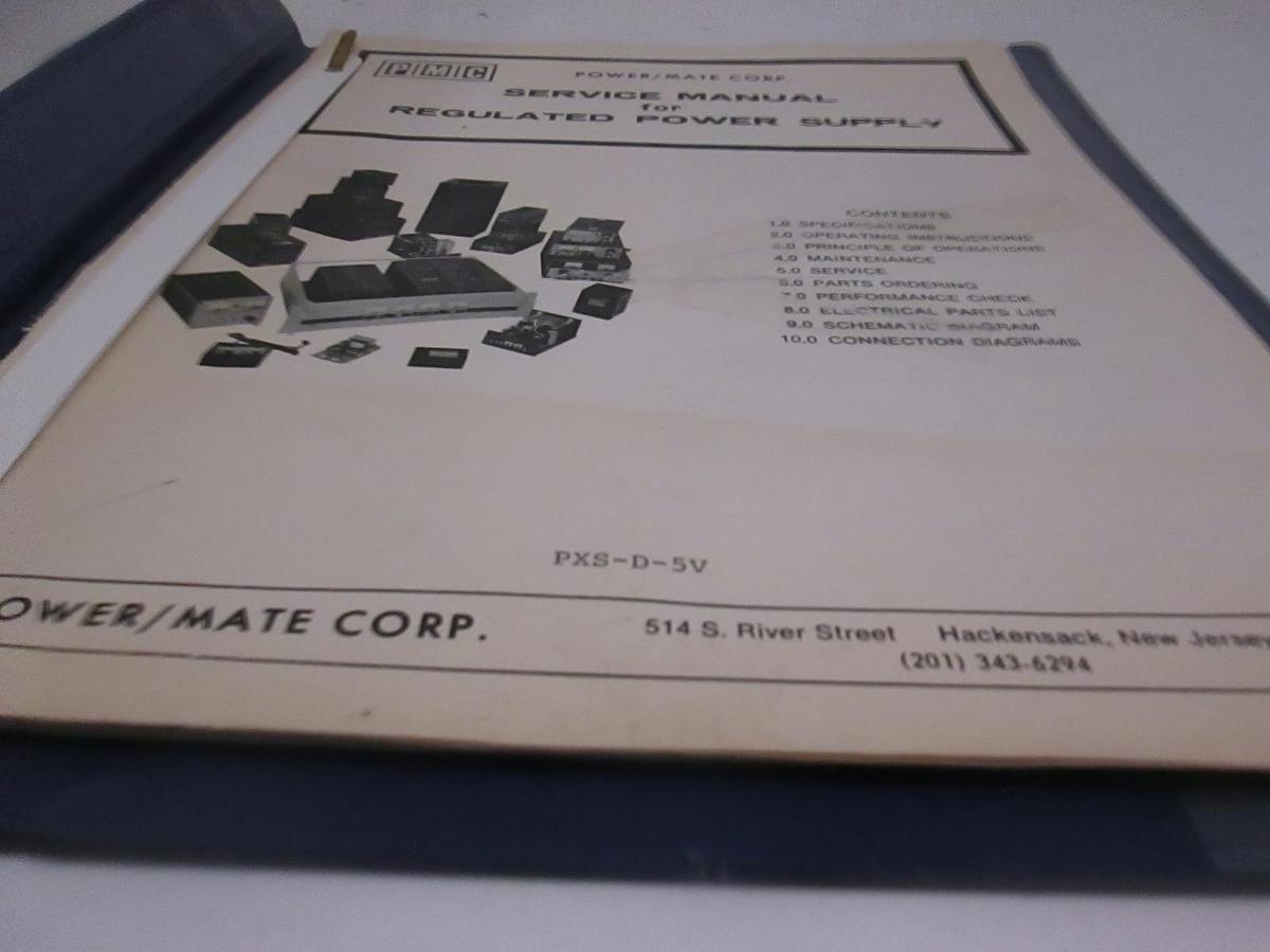 Used PMC Service Manual for Regulated Power Supply, Used