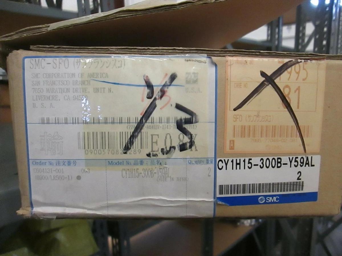 SMC, CY1H15-300B-Y59AL, Pneumatic Cylinder, New, Lot of 2